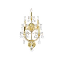 Maria Theresa 5 light Gold Wall Sconce Clear Royal Cut Crystal
