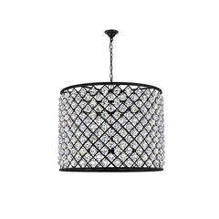 Madison 12 light Matte Black Chandelier Clear Royal Cut Crystal