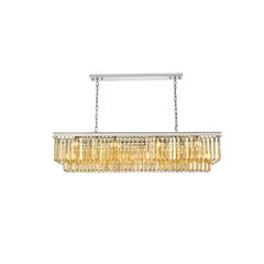 Sydney 12 light polished nickel Chandelier Golden Teak (Smoky) Royal Cut Crystal
