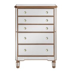 5 Drawer Cabinet 33 in. x 16 in. x 49 in. in Gold paint