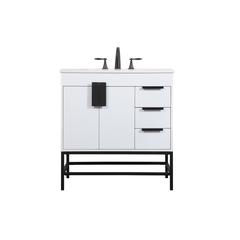 32 inch Single bathroom vanity in white