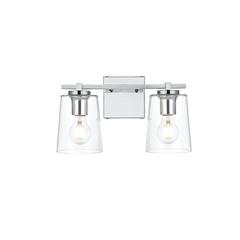 Kacey 2 light Chrome and Clear Bath Sconce