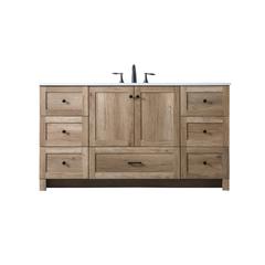 60 Inch SIngle Bathroom Vanity In Natural Oak