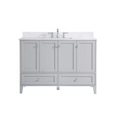 48 inch Single Bathroom Vanity in Grey with Backsplash