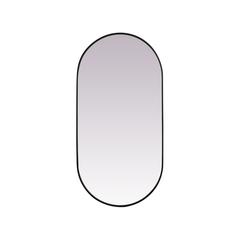 Metal Frame Oval Mirror 30x60 Inch in Black