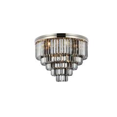 Sydney 17 light polished nickel Flush Mount Silver Shade
