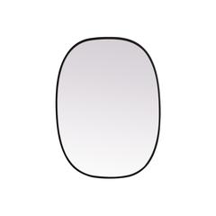 Metal Frame Oval Mirror 27x36 Inch in Black