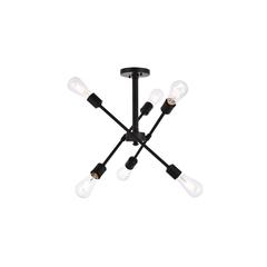 Axel 6 lights black flushmount