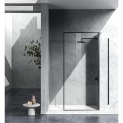 Fixed framed shower door 35 x 76 Matte Black