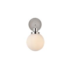 Hanson 1 light bath sconce in polished nickel with frosted shade