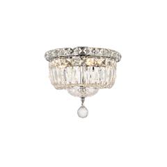 Tranquil 4 light Chrome Flush Mount Clear Royal Cut Crystal
