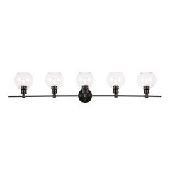 Collier 5 light Black and Clear glass Wall sconce