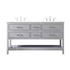 60 inch double bathroom vanity in gray