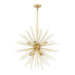 Timber 8 light Brass pendant