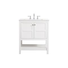 30 inch Single Bathroom Vanity in White