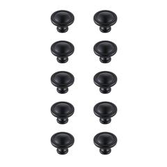 Garlande 1.2" Diameter Matte Black Mushroom Knob Multipack (Set of 10)