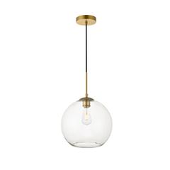 Baxter 1 Light Brass Pendant With Clear Glass