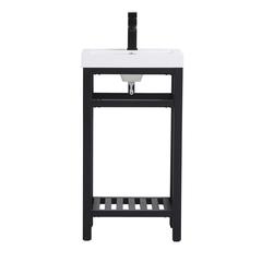 18 inch Single Bathroom Metal Vanity in Black