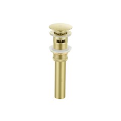 Pop-up bathroom sink drain with overflow in Brushed Gold