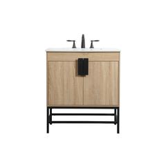 30 inch Single bathroom vanity in mango wood