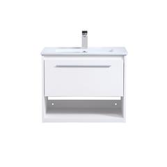 24 inch  Single Bathroom Floating Vanity in White