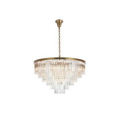 Sydney 44 inch round crystal chandelier in satin gold