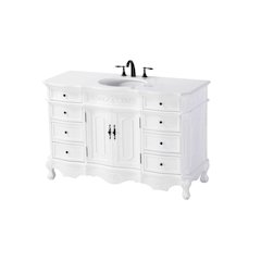 54 inch Single Bathroom Vanity in Antique white