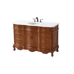 54 inch Single Bathroom Vanity in Teak