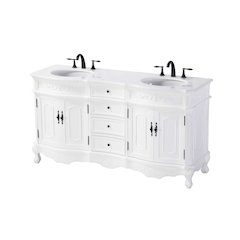 66 inch Double Bathroom Vanity in Antique white