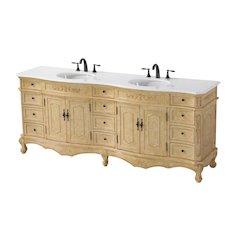 84 inch Double Bathroom Vanity in Antique Beige