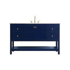 54 inch Single Bathroom Vanity in Blue