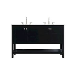 54 inch Double Bathroom Vanity in Black
