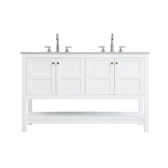 54 inch Double Bathroom Vanity in White