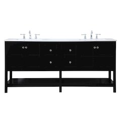 72 inch Double Bathroom Vanity in Black