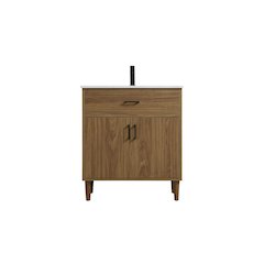 Chandler 30 Inch Single Bathroom Vanity In Walnut Brown