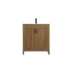Finnley 30 Inch Single Bathroom Vanity In Walnut Brown