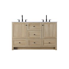 54 inch Double Bathroom Vanity In Mango Wood