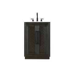24 inch Single Bathroom Vanity in Chocolate Oak