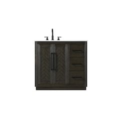36 inch Single Bathroom Vanity in Chocolate Oak