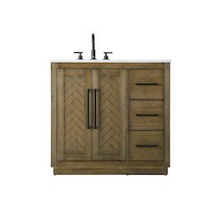 36 inch Single Bathroom Vanity in Hazel Oak