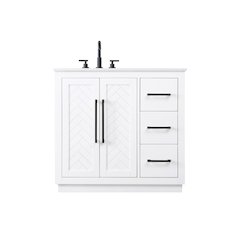 36 inch Single Bathroom Vanity in White