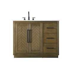 42 inch Single Bathroom Vanity in Hazel Oak