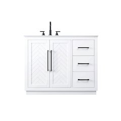42 inch Single Bathroom Vanity in White