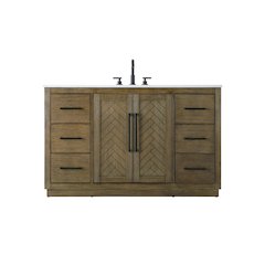 54 inch Single Bathroom Vanity in Hazel Oak