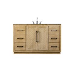 54 inch Single Bathroom Vanity in Linen Oak