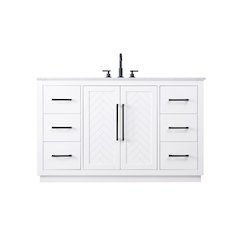 54 inch Single Bathroom Vanity in White
