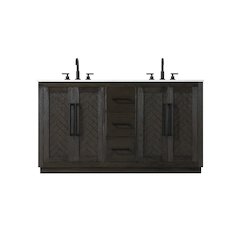 60 inch Double Bathroom Vanity in Chocolate Oak