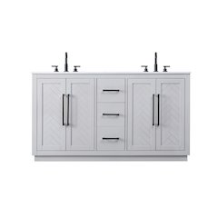 60 inch Double Bathroom Vanity in Grey