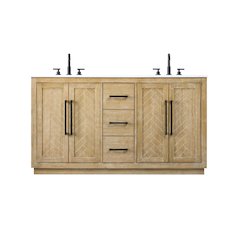 60 inch Double Bathroom Vanity in Linen Oak