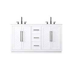 60 inch Double Bathroom Vanity in White